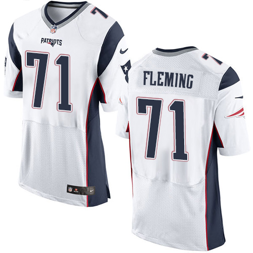 Men's Elite Cameron Fleming Nike Jersey White Road - #71 NFL New England Patriots